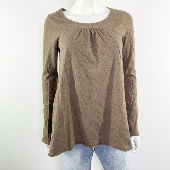 J. Crew Tops - J. Crew Brown Long Sleeve T-Shirt Top Size S Long Sleeve Round Neck Casual New